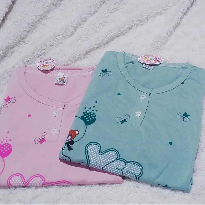 Paket 3 pcs daster '( DASTER DHISIA JUMBO WARNA MUDA )' Murah Meriah Kualitas Oke Busui Kaos Kancing Bumil Wanita 5