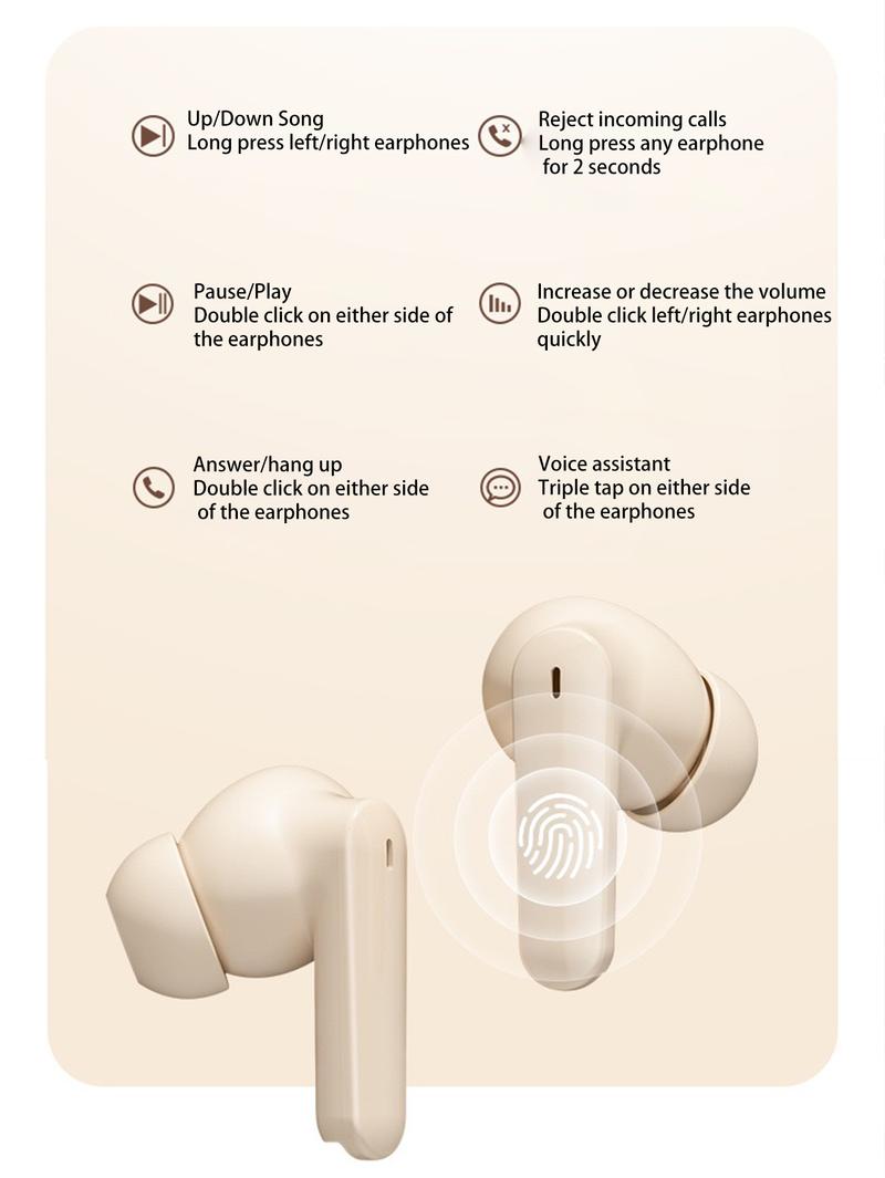 Product Introduction of Wireless Earphone, In-ear Design Earbuds with Charging Case, Noise Cancelling Headphones, Bluetooth-compatible Earbuds for Gaming, Sports, Office 9