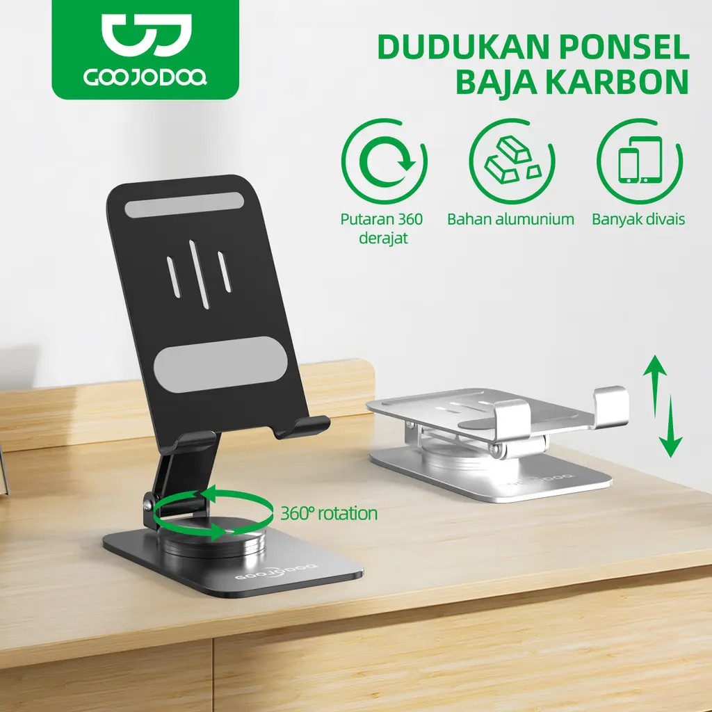 GOOJODOQ Tablet Phone Stand Holder For iPad Pro 11 10th 10.2 7th 8th 9th Gen 360 degree rotatable for ipad Adjusstable Metal soporte tablet phone Logam Penyangga Meja