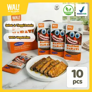 WAU - Daging Nabati | Veggie Meat | Daging Vegetarian Isi 10 Pcs - 24g - 100% Vegetarian