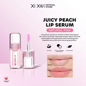 Xi XiU Juicy Peach Lip Serum | Moisturizing & Nourishing Lip Care | Soft Pink Natural Finish - PH bibir | Sweet Juicy Peach Scent