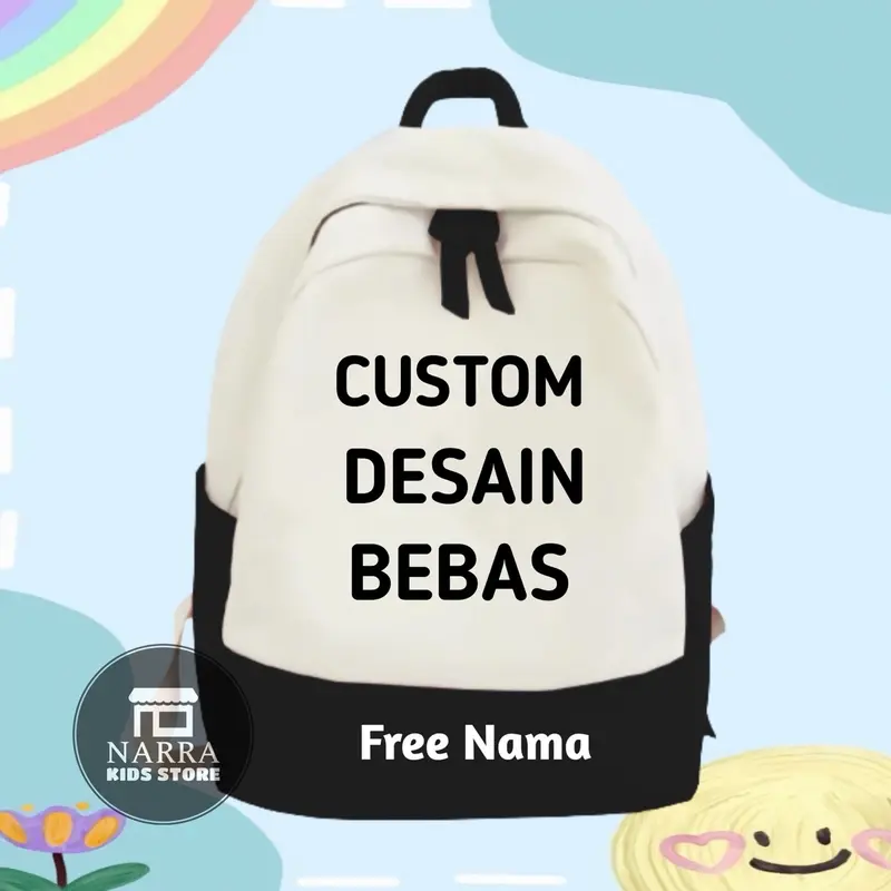 TAS RANSEL BACKPACK ANAK SEKOLAH SD / TK CUSTOM GAMBAR BEBAS DESAIN FREE CETAK NAMA 4