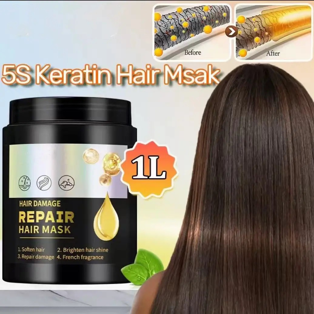 hair MASK 1000ml VitalityVibe Nourished Dry & Damage Frizzy HairSmooth Shiny Luster Hair Care ConditionerHaircare