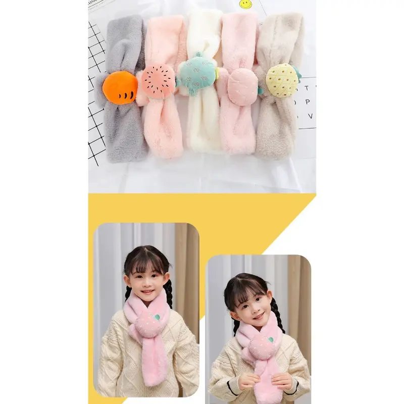 KI3 Scarf Leherl AnakAnakSyal Anak Korean Style Motif Fruit Rabbit Usia312thn 0