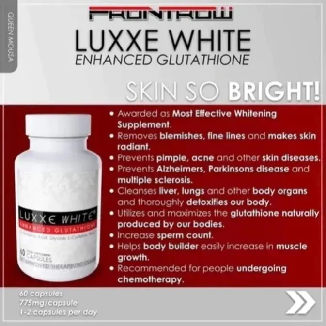 LUXXE WHITE Glutathione Capsules 60pcs - 775mg Skin Whitening Anti-Aging Treatment for Acne & Blemishes Enhances Tone Promotes Youthful Skin - TikTok Shop Philippines LUXXE WHITE Glutathione Capsules 60pcs - 775mg Skin Whitening Anti-Aging Treatment for Acne & Blemishes Enhances Tone Promotes Youthful Skin - TikTok Shop Philippines