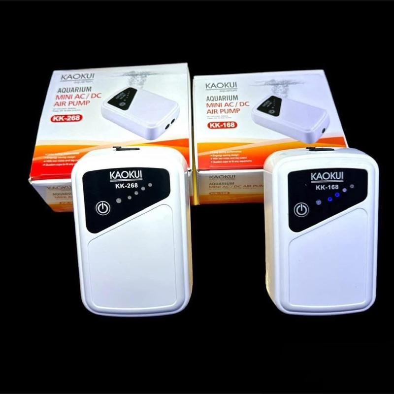 Máy Sủi Oxy Tích Điện Kaokui KK-168, KK-268 | Sủi Tích Điện 1 Vòi, 2 Vòi Cho Hồ Cá Tép Thuỷ Sinh