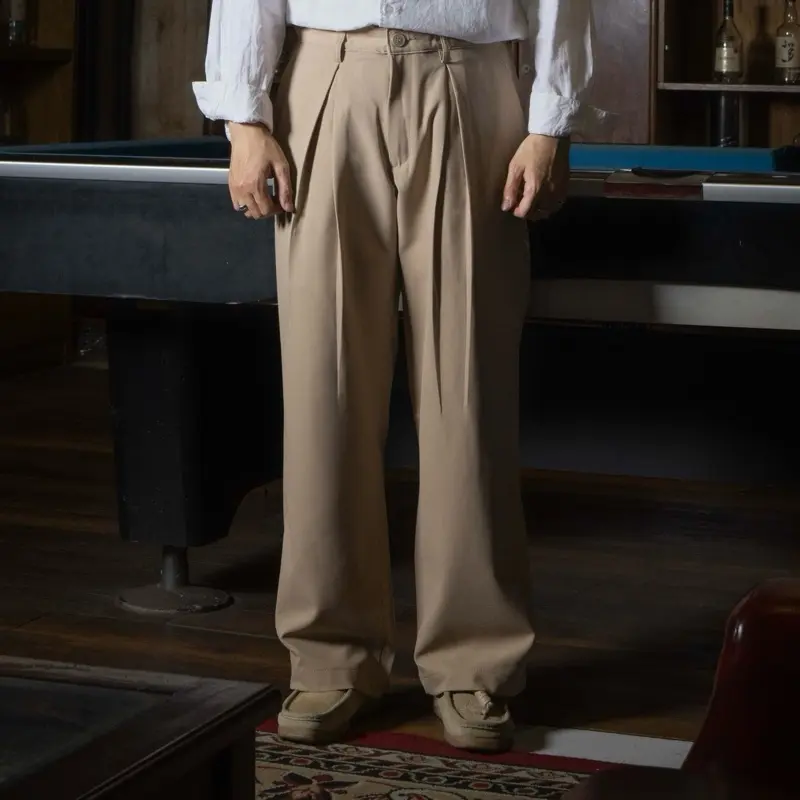 SETS - Khaki Pleated Trousers 4