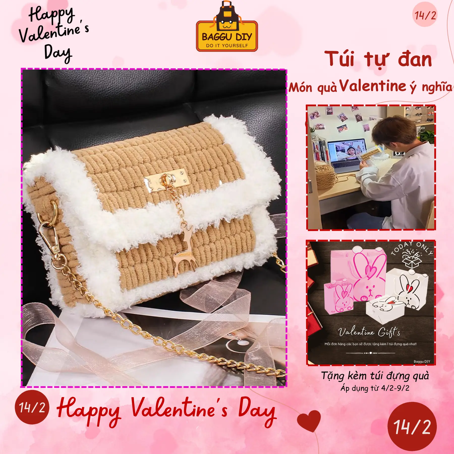 Set Nguyên Liệu Đan Túi Len Handmade, Bộ Túi Tự Làm Đầy Đủ Phụ Kiện, Đa Dạng Màu Sắc (19*13*5 cm), Quà Tặng Mẹ, Đan Tặng Người Yêu, Crush, Dịp Lễ 20/10, Noel, 8/3,...kèm VIDEO Hướng Dẫn Chi Tiết - BAGGU A01 Tote Kem