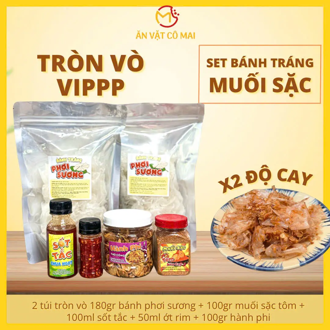 (COMBO TRÒN VÒ VIPPP) Bánh Tráng Muối Sặc VIPPP Cô Mai, Ăn Vặt Cô Mai