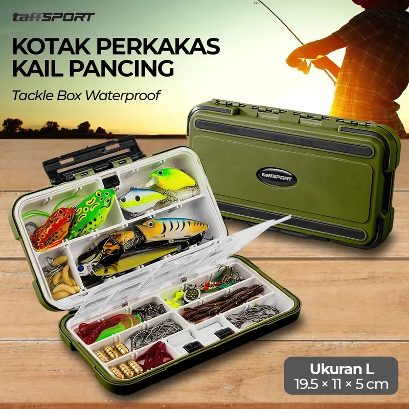 Kotak Kail Tempat Aksesoris Pancing Double Slide Multi Slot 0