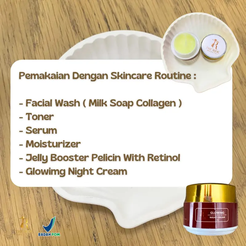 ( SPESIAL LAUNCHING ) Jelly Pelicin Boster & Glowing Night Cream The Ride Beauty < Bundling 1 > 5