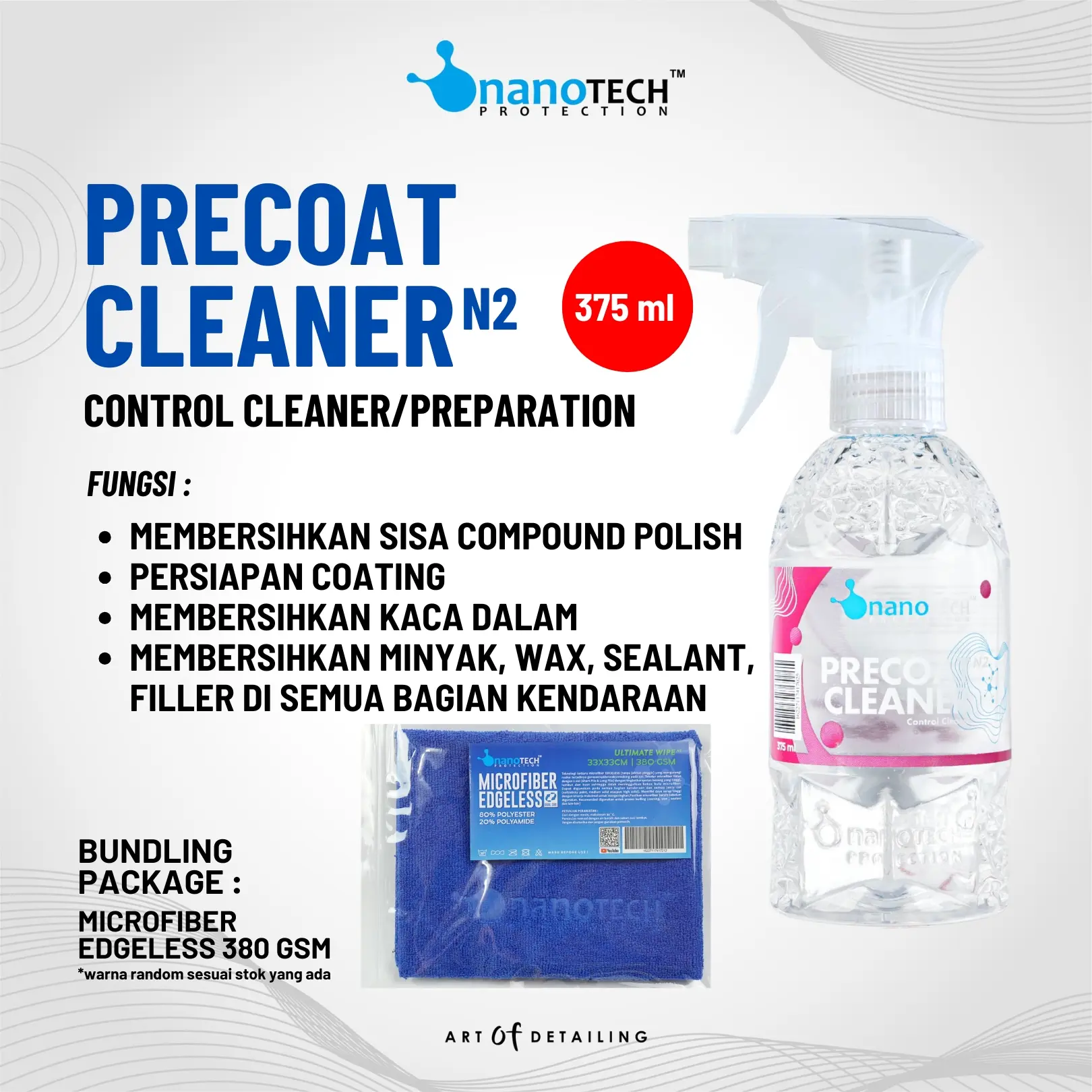 PRECOAT CLEANER - nanoTECH PROTECTION - WIPE DOWN Control Cleaner Pembersih Sisa Kompon Polish - Pembersih Wax Sealant