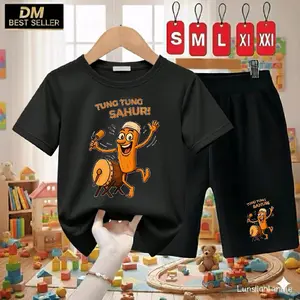 Kaos Anak 1-10 Tahun TUNG TUNG SAHUR Kaos Setelan Laki Laki Fashion Baju&Celana Anak Anak Pakaian Kaos Sehari Hari Nyaman Di Pakai Kaos Bulan Puasa/Lebaran/Marhaban