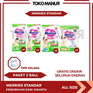 DISKON 20% 2 BALL / 3 BALL MERRIES STANDAR Celana Good Skin 40x Gel Extra Serap Lembut Ban Pinggang Berkualitas
