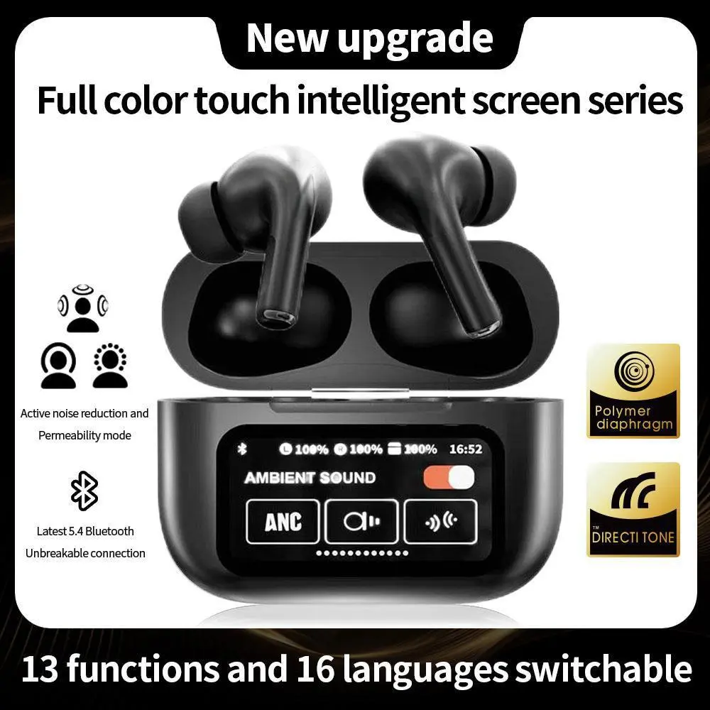 NovaMart SG【New Product Promo】 2025 NovaMart Pro Wireless Earbuds – ANC, Smart Display, 30H Battery, IPX7 Waterproof, HD Mic, Touch Control – Compatible with iPhone & Android (Perfect Gift)