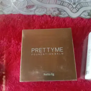 [PROMO SET!!] PRETTYME Bundling Foundition Balm + Two Way Cake Setting Powder Matte Finish Oil Cintrol And Stay 24 Hours Foundation