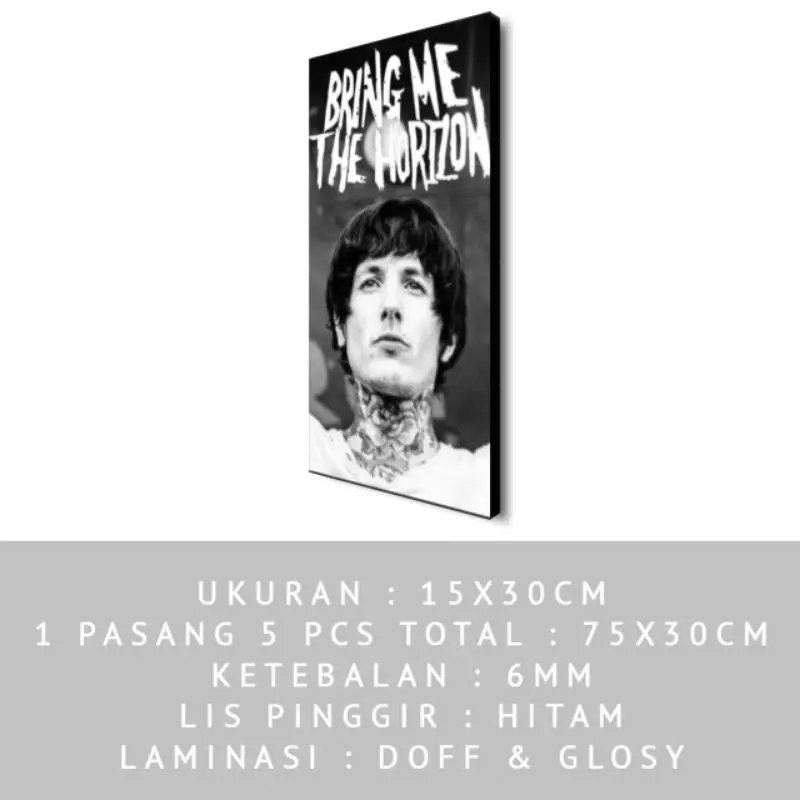 Hiasan dinding kamar Poster kayu band Bmth 1 set - Pajangan 1