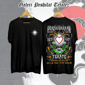 KAOS PSHT LAMBANG HATI BERSINAR COMBED 24S A1 PREMIUM Distro Sablon Tebal