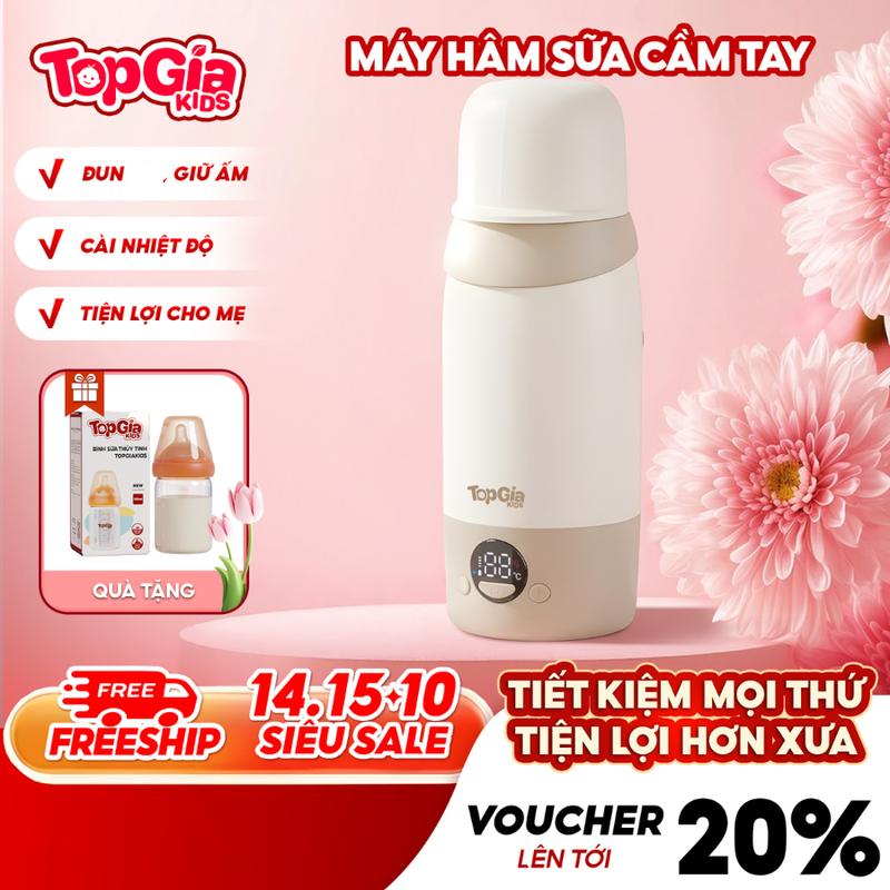 [DEAL 15.10 - TẶNG BÌNH 0Đ TOP BÁN CHẠY] Máy đun và hâm nước pha sữa di động M3-03 TOPGIAKIDS cầm tay mini đun từ 35-55 độ và giữ ấm, Bảo hành 3 năm, 1 đổi 1 trong 30 ngày