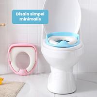 Gambar 【BELI LOKAL】Megam Alas Dudukan Toilet Anak Dengan Pegangan Potty Seat With Handles & Splash Guard Toilet Duduk Lembut HSB805 - Biru dari Megam.id Kab. Tangerang 3 Tokopedia