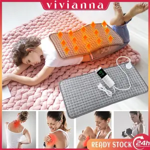 【COD】80x40cm Bantal Panas terapi 10-Level Fast Heat Mat Relief Pain kesehatan listrik panas terapi elektrikukuran besar