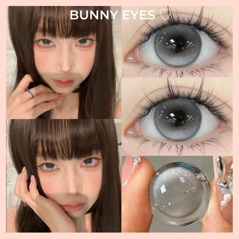 Kính Áp Tròng Lens Xám Khói Reflective Gray Size 14.2mm Độ Cận Từ 0.00 Đến 6.00 Độ (Tặng Kèm Khay Dụng Cụ Đeo )- Bunny Eyes pearly gray  lens 3