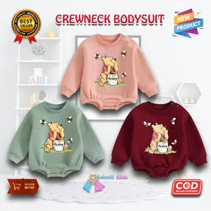 Bodysuit Crewneck Baju Bayi Anak Perempuan Baju Bayi Set Jumpsuit Newborn Usia 0-9 Bulan Jumper Bayi