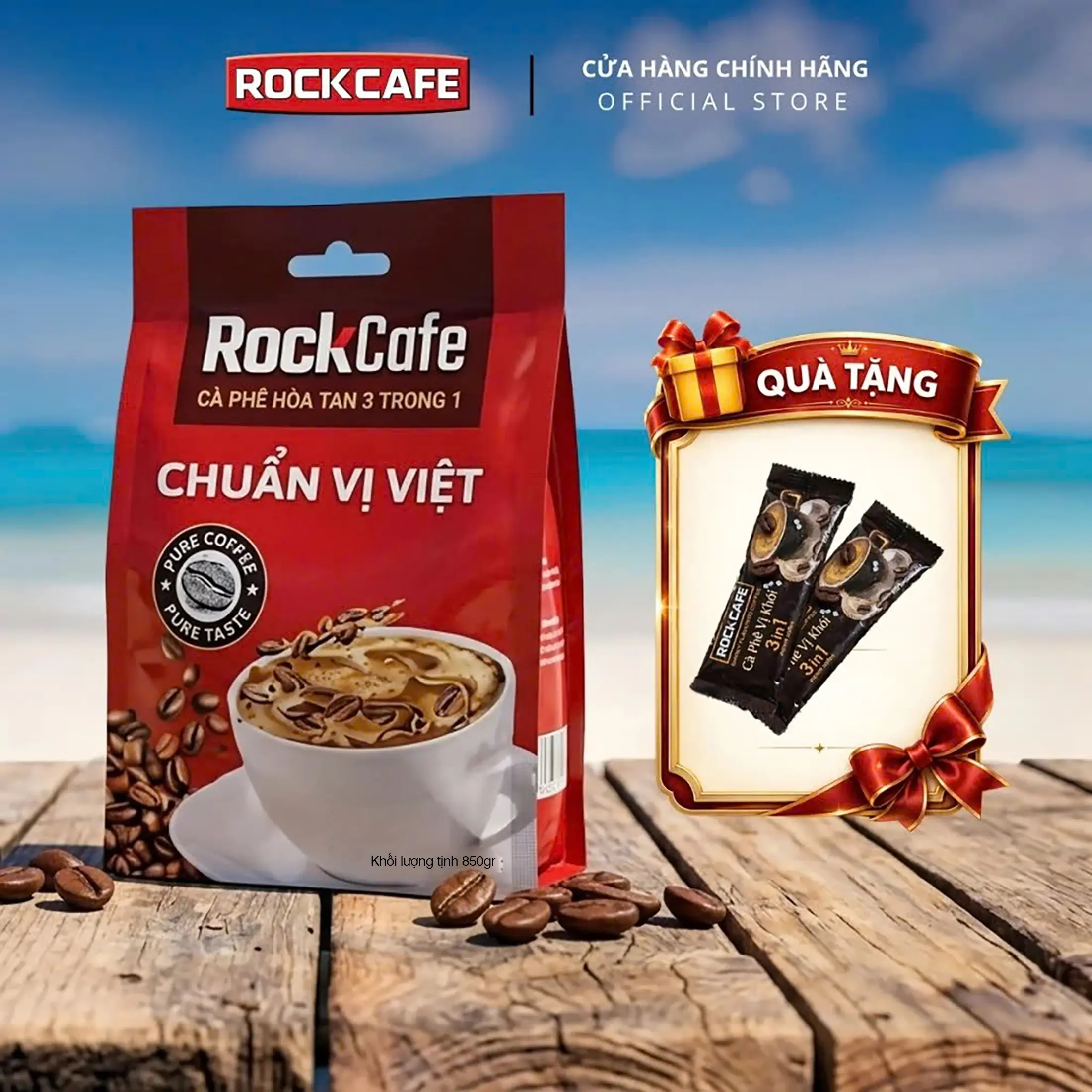 [MUA 1 Túi TẶNG 2 Gói] ROCKCAFE - MUA CÀ PHÊ CHUẨN VỊ VIỆT (TÚI 50 GÓI X 17 GRAM) TẶNG GÓI CÀ PHÊ KHÓI (20 GRAM)