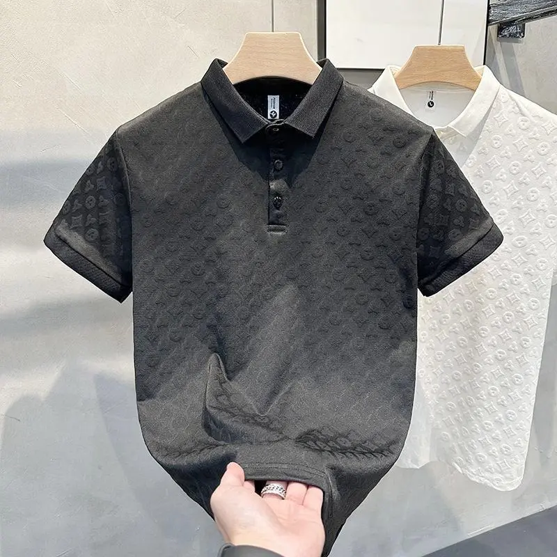 Polo Shirt Pria Kemeja Casual Kaos Kerah Lengan Pendek Nyaman Bernapas Baju Kaos Hitam untuk Aktivitas Harian