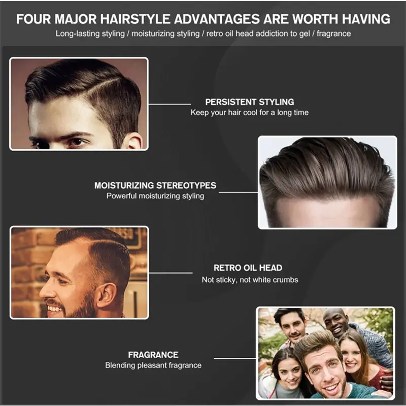 Hair Styling gel hair spray Gel Rambut Sisir minyak rambut pria 180ml Penata Tahan Lama Tidak Lengket Kering Berminyak Ketombe Perawatan Pomade Mousse volumizing  hair hair  wax 4