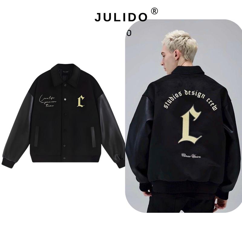  Áo khoác Varsity Dạ Phối Tay Da Menswear 