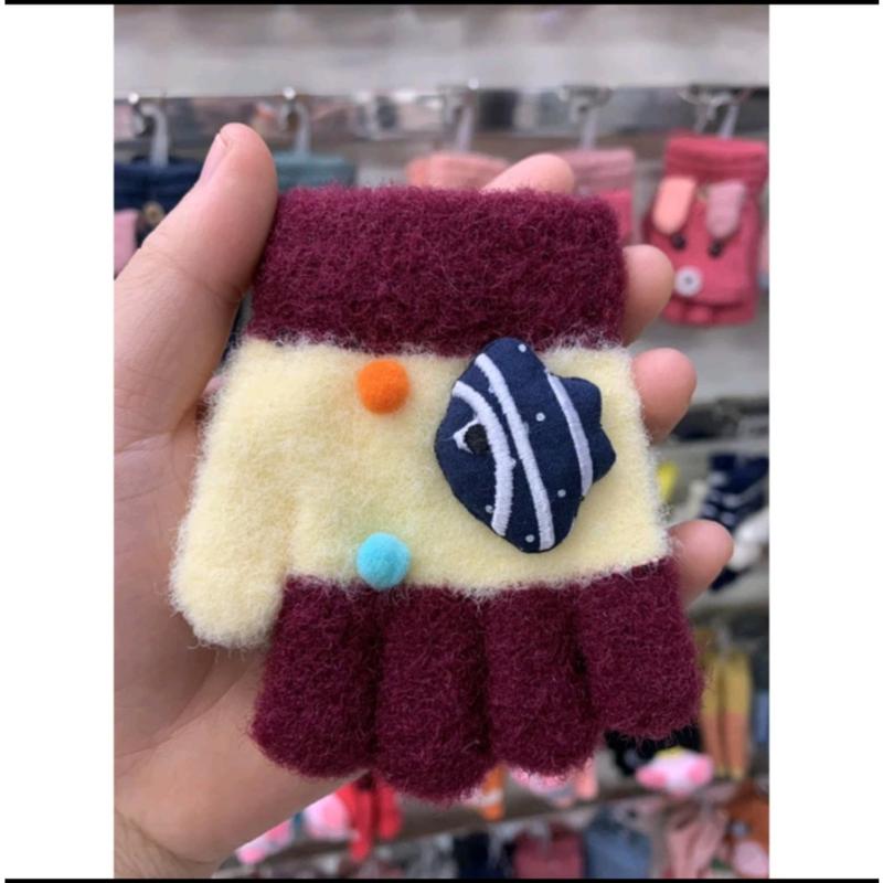 TL_PROJECT29 Sarung tangan anak winter wol MOTIF IKAN CUTE untuk usia 0-3 tahun model terbaru ZH17 5