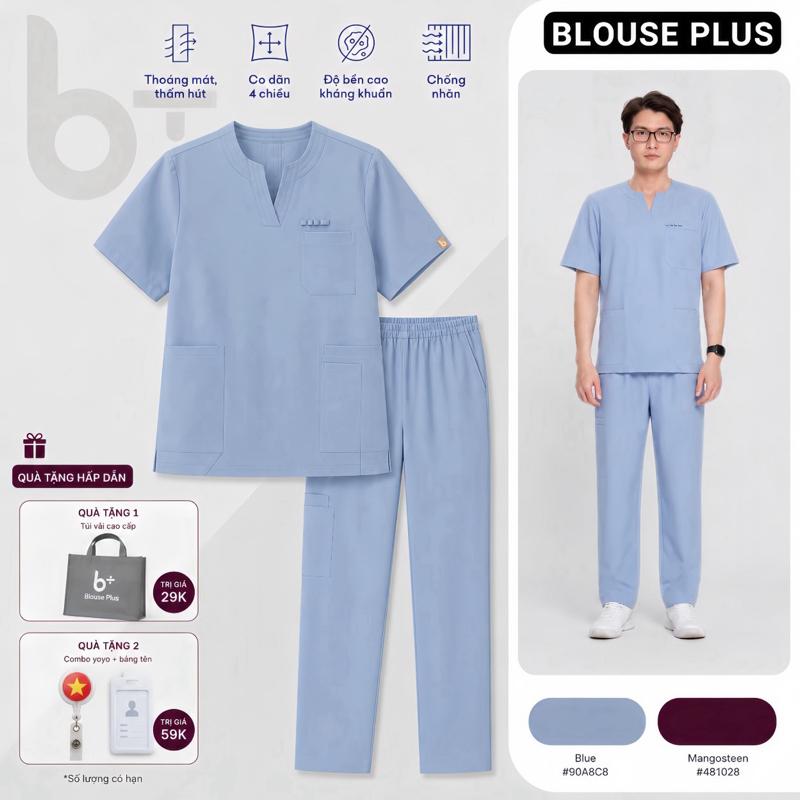 Set bộ nam cao cấp SLOWWEAVE SCRUBS - Bác sĩ, Y tá, Nhân viên phòng khám, Nha khoa Spa - Chất liệu Kaki Nhật Nhập Khẩu ít nhăn không xù lông không ra màu 02 màu sắc. Size từ XS đến XL - Đồ Trực Y Khoa - SLOWWEAVE