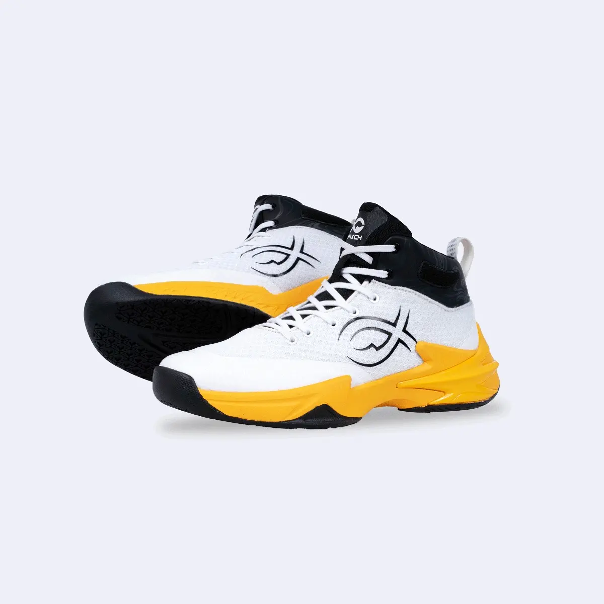 FIXCH SEPATU VOLI/VOLLEY ORIGINAL DEMONIC/WHITE TRAFFIC YELLOW BLACK/fixch sepatu voli terlaris original/sepatu voli fixch terbaik dan original
