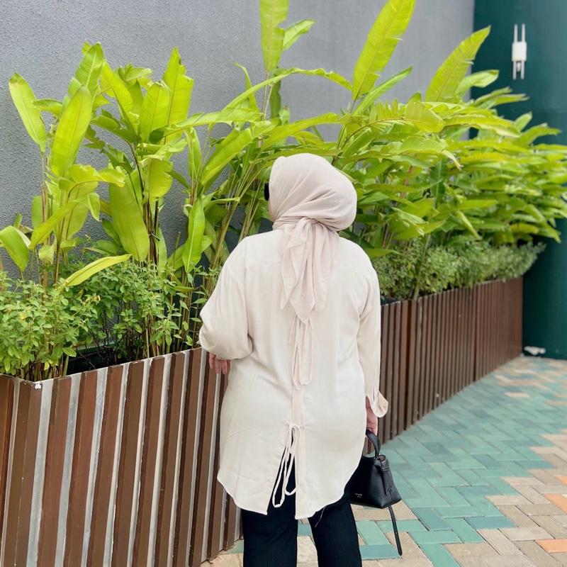 ANEESA-Pretty Ribbon Shirt | Atasan pita wanita | Kemeja linen wanita 1