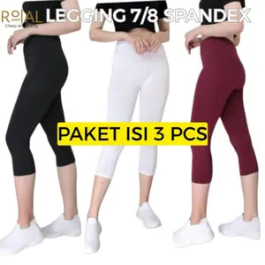 PAKET 3 PCS Legging Pendek 7/8 Standar Jumbo Dewasa | Legging Wanita Tebal Adem Legging