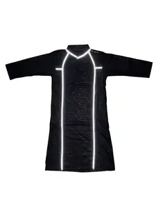 Jubah Gamis Anak Terbaru Motip Embos Strip Reflektip/Menyala Anak Usia 4-15 Tahun Premium Medium