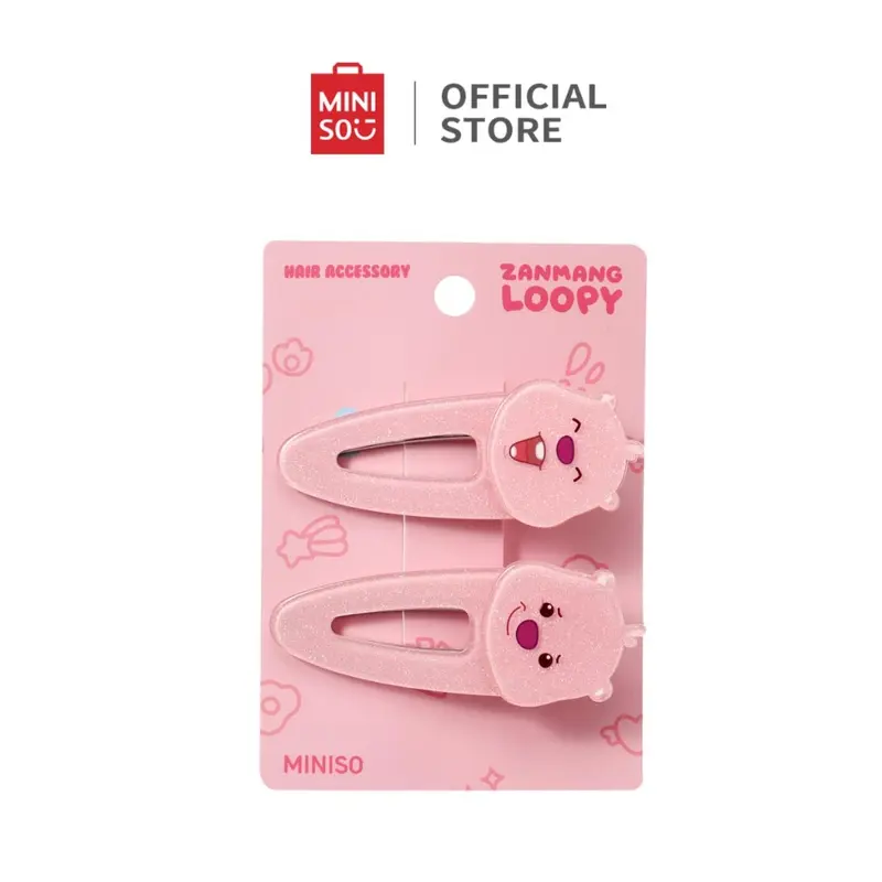 Miniso x ZANMANG Loopy Collection Hair Clips Checkered Jepit Rambut 2pcs Dekorasi Rambut Yang Lucu Cocok Untuk Orang Dewasa dan Anak-anak Aksesoris 0