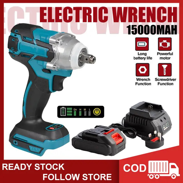 Impact Wrench Electric Wrench 388V/588V 680NM CORDLESS IMPACT 2 Baterai Cordless Electric Wrench Rechargeable Brushless Bor Impact Wrench