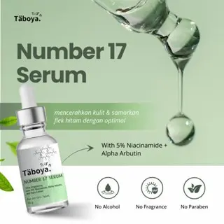Taboya Number 17 Series Serum Mengandung Niacimide, Alpha arbutin, Yuzu Extract - Untuk Jerawat, Wajah Glowing, Mencerahkan Kulit, Flek Hitam Bopeng Perawatan Tetes Kering Kusam Pencerah Dengan Watery Lactic Berminyak Kerutan Muka Acid moisturizer 1