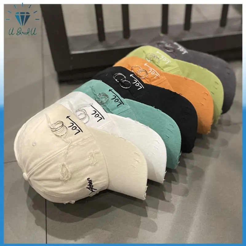 Mũ Bóng Chày Có Đầu Mềm Cho Nữ, Retro, Rách, Thời Trang Xuân Hè, Cá Tính, Đường Phố Đơn Giản, Chống Nắng 3