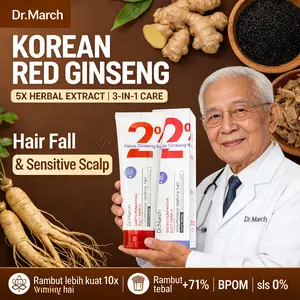 [COD + BPOM] Dr.March Ekstrak Akar Ginseng Formula Nabati Alami | Atasi Masalah Kulit Kepala & Folikel 7 Hari, Kontrol Minyak Hilangkan Ketombe, Suburkan Kulit Kepala, Aktifkan Folikel, Perkuat Akar Rambut, Kurangi Rambut Rontok & Patah