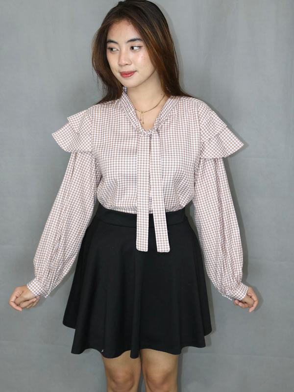 LILIUM AIT - MANDA BLOUSE - BLOSUSE KOTAK-KOTAK KOREAN STYLE 2