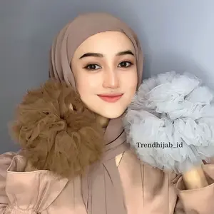 ZAHRA COLLECTION IKAT RAMBUT CEPOL SCRUNCHIE BAHAN TILE UKURAN JUMBO Bahan Berkualitas Premium Grade A