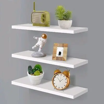 Furniture Rak Hiasan Dinding 3 Susun 40cm Putih Waterproof Wine