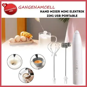 Hand Mixer Milk Froather 2in1 USB Charge Portabel Mini Elektrik Pengaduk Kopi