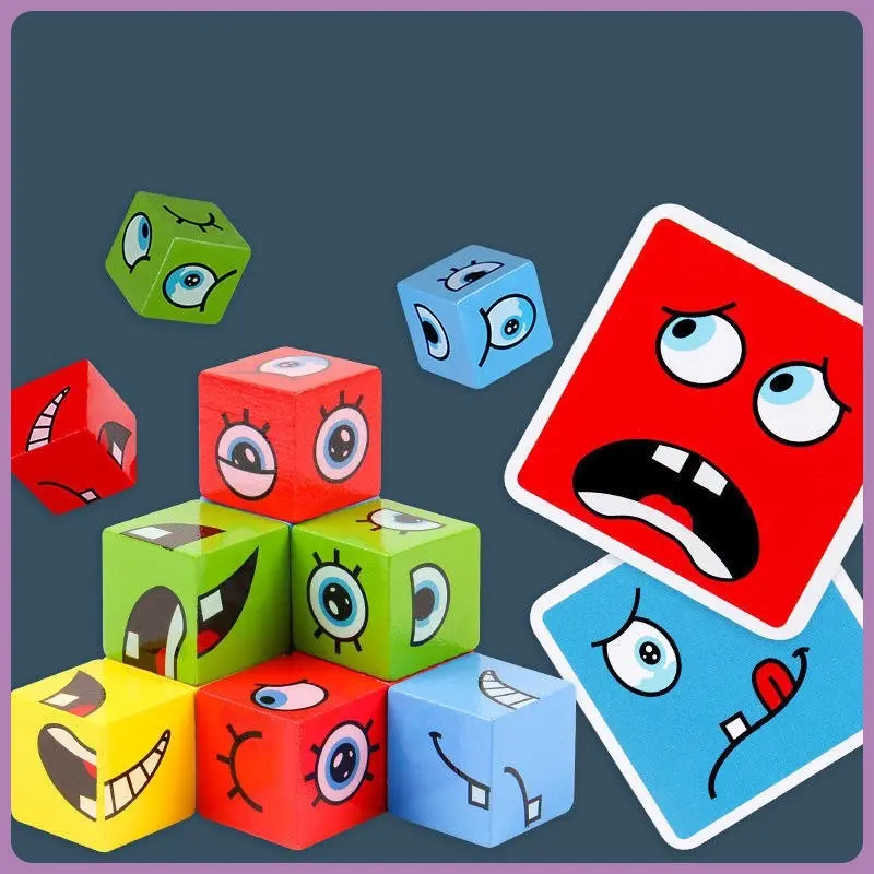 Mainan Face Change Rubik Cube Puzzle + Bell / Mainan Susun Ekspresi Muka / Kubus Wajah New Edukasi Toys Dewasa / Anak Anak-Anak 1