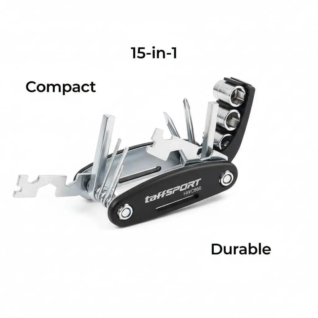 Kunci Pas Obeng Multifungsi Alat Servis Sepeda 15in1 Obeng Lipat Stainless Alat Reparasi Sepeda Multifungs