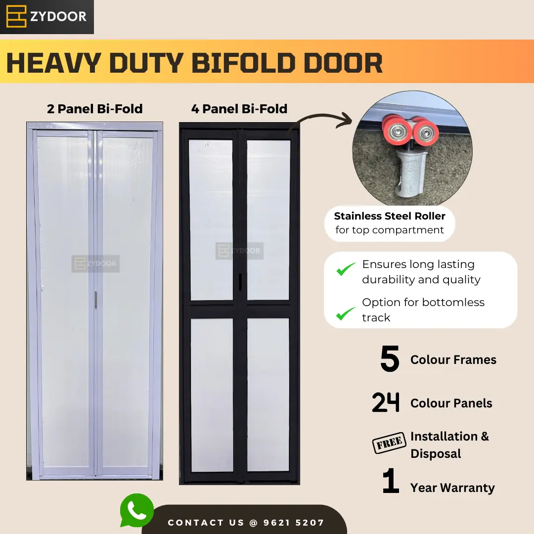 Heavy Duty Bifold Toilet Door (Top Hung)