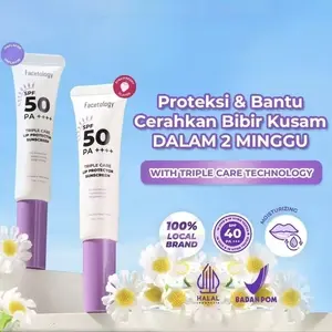 【50%off】 FACETOLOGY Triple Care Lip Protector Sunscreen SPF 50 PA ++++ Unflavor Bundling Series balm